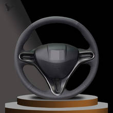Capa de volante de carro de couro artificial preto para honda civic 8 2006-2009 (3 raios) 2007 2008 2024 - compre barato