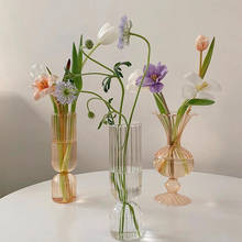 Стеклянная ваза для цветов, гидропонный горшок для растений, стеклянная бутылка в скандинавском стиле, настольный Террариум, контейнер для композиции для гостиной 2024 - купить недорого