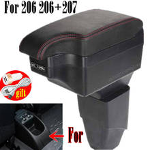 Car Armrest For 206 206+207 Compact 2009-2012 Centre Arm Rest PU Leather Center Console Storage Box Tray Cup Holder 2024 - buy cheap