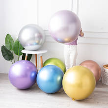 Balão de decoração com layout 36 polegadas, balão redondo, colorido, de metal, para festa de casamento, aniversário, casamento, 1 peça 2024 - compre barato