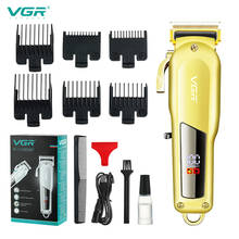 VGR-cortadora de pelo eléctrica inalámbrica profesional, con pantalla LCD, cable de corte de pelo para Barbero, afeitadora de barba para salón de belleza 2024 - compra barato