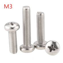 30PCS M3x3 7 10 16 18 30 40 DIN7985 GB818 304 Stainless Steel Cross Recessed Pan Head Screws Phillips Screws M3*3 M3*16 M3*40 2024 - buy cheap