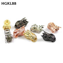 Hgklbb dragão chinês pingentes 2 pçs contas de cobre branco zircão encantos solto espaçador contas jóias fazendo pulseira diy descobertas 2024 - compre barato