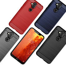 Luxury Carbon Fiber Soft silicone TPU Anti Scratch Shockproof Back Original Case for Nokia 8.1 6.18" Cover Cases 2024 - buy cheap