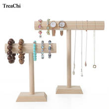 Luxury Bamboo Wood Jewelry Bracelet Necklace Watch Display Stand Holder T-bar Jewelry Packaging Necklace Display Rack 2024 - buy cheap