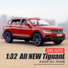 Modelos de carro eletrônico para crianças 1:32, liga automotiva, móvel para esportes mkd3 wolkswgen, novo tiguan l suv 2024 - compre barato