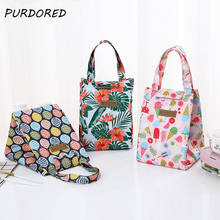 PURDORED 1 Pc Floral  Lunch Bag for Women Food Picnic Lunch Insulated Cooler Bags Portable Student Lunch Bag Breakfast Pouch 2024 - buy cheap