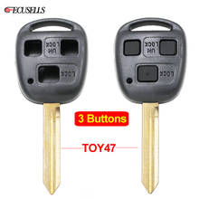 Carcasa de llave remota de 3 botones, funda inteligente para llave de coche Toyota 47, hoja sin cortar para Toyota Yaris Avensis Auris Corolla con o sin almohadilla de botón 2024 - compra barato