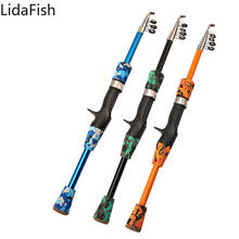 Lidafish vara de pesca telescópica de carbono, ultraleve, pequeno, camuflado, para esportes e viagens, 1.3m-1.8m 2024 - compre barato