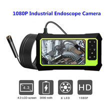 Промышленная камера-эндоскоп 1080P Pro HD Цифровая камера для бороскопии 4,3 дюймов ЖК-дисплей Экран Инспекционная камера Водонепроницаемый змеевидная камера 2024 - купить недорого