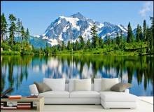 Papel tapiz de murales 3d personalizados para paredes, paisaje de bosque idílico 3 d, paisaje de montaña, luz de lago, Fondo de TV, papeles de pared, decoración del hogar 2024 - compra barato