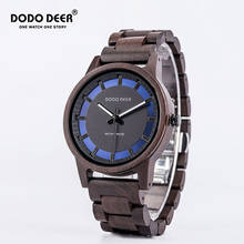 часы мужские DODO DEER Wood Wristwatch For Men Brand Customize Fashion Retro Luminous Man's Watch Christmas Gift Dropshipping 2024 - купить недорого