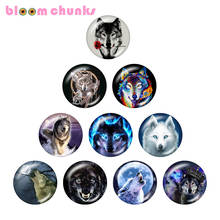 Animal  Wolf moon  12mm/18mm/20mm/25mm Round  glass cabochon  flat back Making snap button jewelry  S5080 2024 - buy cheap