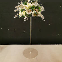 Decoração de festa de eventos, mesa de flores 60 cm de altura, redondo, de cristal acrílico, decoração para casamentos 2024 - compre barato