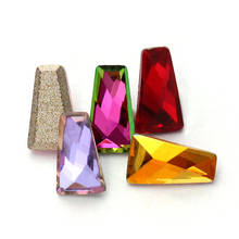 Piedras de cristal trapezoidales de 4x6mm para decoración de uñas, diamantes de imitación sueltos de reverso plano, pegamento Strass de piedras de cristal de alta calidad, para prendas de vestir, bolsos y zapatos 2024 - compra barato