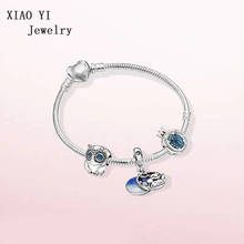 XIAOYI-pulsera con colgante para mujer, joya con diseño de Gato Azul, Gema de búho, regalo de temperamento simple, S925 11, 100%, ZT0421 2024 - compra barato