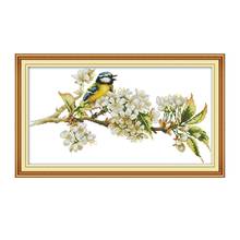 Bird and Flowers Patterns DIY Needlework Cross Stitch Sets for Embroidery Thread Kits 14CT 11CT Counted Printed on Canvas Crafts 2024 - buy cheap