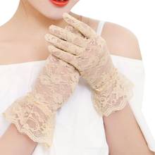 New Party Sexy Dressy Gloves Women High Quality Lace Gloves Paragraph Wedding Gloves  Mittens Accessories Full Finger Girls Lace 2024 - buy cheap