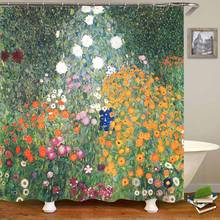 Gustav Klimt Farm Flower Garden Shower Curtain Bath Curtains Set Decorative Art Painting Bathroom Decor with Hooks Waterproof 2024 - buy cheap