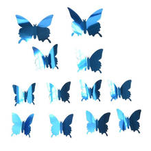 12 шт. ПВХ 3d бабочка Настенный декор милые бабочки настенные наклейки художественные наклейки украшение дома комнаты стены искусства 2024 - купить недорого