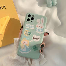 Cute Cartoon Animal Rabbit Korean Phone Case For iPhone 12 11 Pro Max Xr X Xs Max 7 8 Puls SE 2020 Cases Soft Silicone Cover 2024 - buy cheap