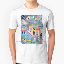 Camiseta de algodón puro para 100%, camisa Retro de los años 80, Escher, de los años 80 y 1980, de Memphis, Pastel, Funky, The Paper Crane, Rick Crane, Thepapercrane, rompevientos 2024 - compra barato
