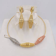 Novo design de alta qualidade conjunto de joias 3 cores douradas, conjunto de joias para mulheres com miçangas africanas, joias da moda, novo design hi 2024 - compre barato