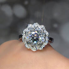 Requintado luxo flor de ameixa anéis ajustáveis embutidos multi camada pequena zircão jóias de casamento de luxo para as mulheres por atacado 2024 - compre barato