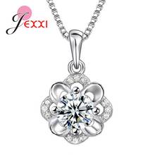 Newest Jewellery for Women Female Luxury JEXXI Clear Cubic Zircon Enternal Flower Charms Pendant Necklaces 2024 - buy cheap