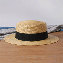 Sun Hat 100% Wheat Straw Summer Women Wide Brim Boater Beach Sun hat 2024 - buy cheap