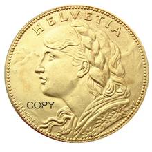 Moneda de copia creativa chapada en oro 100 Frs 1925 de Suiza 2024 - compra barato