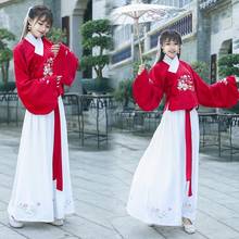 Traje chinês antigo fada cosplay palco bordado floral tradicional hanfu vestido feminino festival roupa ano novo folclórica ff2277 2024 - compre barato