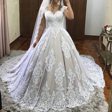 Vestido de baile de casamento com ombro de fora, fantasia de tule plissado com babado para noiva, roupa árabe de casamento 2024 - compre barato