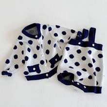 Navy Blue Baby Cardigan+Romper Unisex Sweater Jacket Cotton 2pcs Clothing Set 3 6 9 12 18 24 Month Newborn Clothes OBS214864 2024 - buy cheap