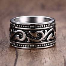 Anel masculino retrô viking de peixe, anel de amuleto viking de metal 2024 - compre barato