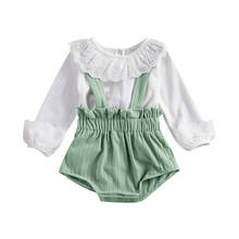 2021 Baby Spring Clothing 2PCS Newborn Baby Girl Cute Clothes Cotton Lace Long Sleeve Tops Shorts Pants Cotton Outfit 2024 - buy cheap