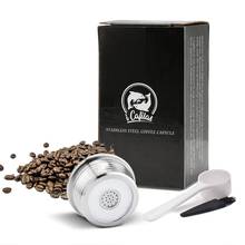 Cápsula de café recarregável em aço inoxidável, cápsula com filtro, compatível com delta q/cafeteira 2024 - compre barato
