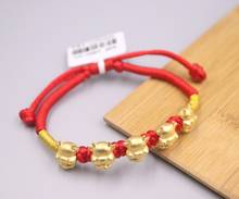 New Real 24K Yellow Gold Bracelet 11x9mm Five Lovely Cattle Hand-Woven Bracelets For Woman 2024 - buy cheap