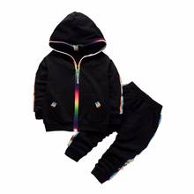 New Spring Baby Casual Boys Girls Cotton Hooded Jacket Pants 2Pcs/Set Autumn Kids Fashion Suit Infant Hoodies Toddler Tracksuit 2024 - buy cheap