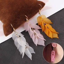 Korean Style Fashion Ladies White Flower Drop Earrings For Women Plastic Petal Leaf Dangle Earrings Girls Gifts Jewelry Brincos 2024 - buy cheap