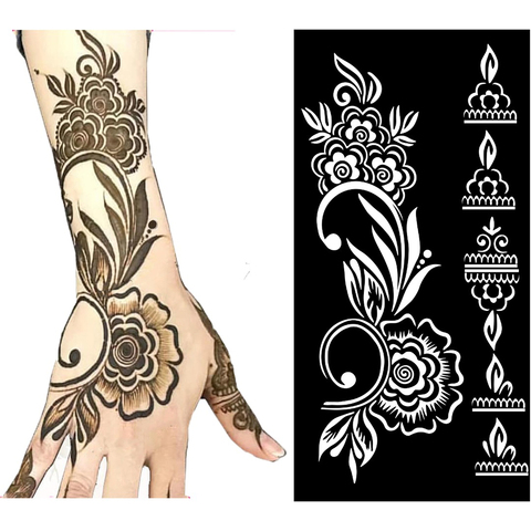 Buy Temporary Tattoo Stencil Henna Hollow Drawing Template Tattoo Fashion Design For Hand Arm Leg Body Art Template Woman Girl Kids In The Online Store Atomus Official Store At A Price Of