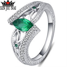 3 Colors Ladies 925 anillos Silver Finger Ring stone engagement ring For women Stones Blue/Red/Green zircon jewelry 2024 - buy cheap
