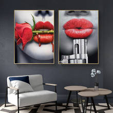 Pinturas en lienzo para pared, pósteres e impresiones artísticos de Rosa sangrienta, lienzos para pinturas modernas de sala de estar, Sexy 2024 - compra barato