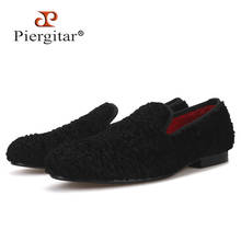 Piergitar new winter special two colors lamb wool men cotton shoes party and banquet men loafers men's casual shoes plus size 2024 - buy cheap