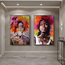 Abstract Colorful Woman Canvas Paintings on the Wall Art Posters And Prints African Woman Art Pictures Home Decoration Cuadros 2024 - buy cheap