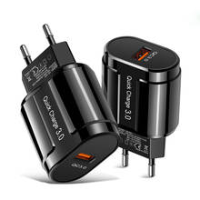 Быстрое зарядное устройство Tkey QC3.0, USB-зарядное устройство для ЕС, США, настенное быстрое зарядное устройство, адаптер для iPhone 11 XS MAX, быстрая ... 2024 - купить недорого