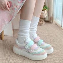 Anime harajuku cosplay student sports lolita shoes sweet girls round head platform women's shoes kawaii shoes girl loli sneakers 2024 - buy cheap