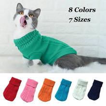 Fashion Winter Knitted Cat Clothes Warm Jumper Turtleneck Sweater For Small Cats Costume Jacket Pet Clothing Products Ropa Gatos 2024 - buy cheap