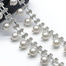 11Yards Crystal Rhinestone Trim Pearls Tassel Chain Applique for Sewing Crafts Wedding Party DIY Decoration Handmade 2024 - buy cheap
