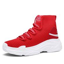 Oversize alta plataforma superior chunky tênis feminino vermelho sapatos masculinos tênis de corrida para mulher sapatos esportivos feminino GMB-0215 2024 - compre barato
